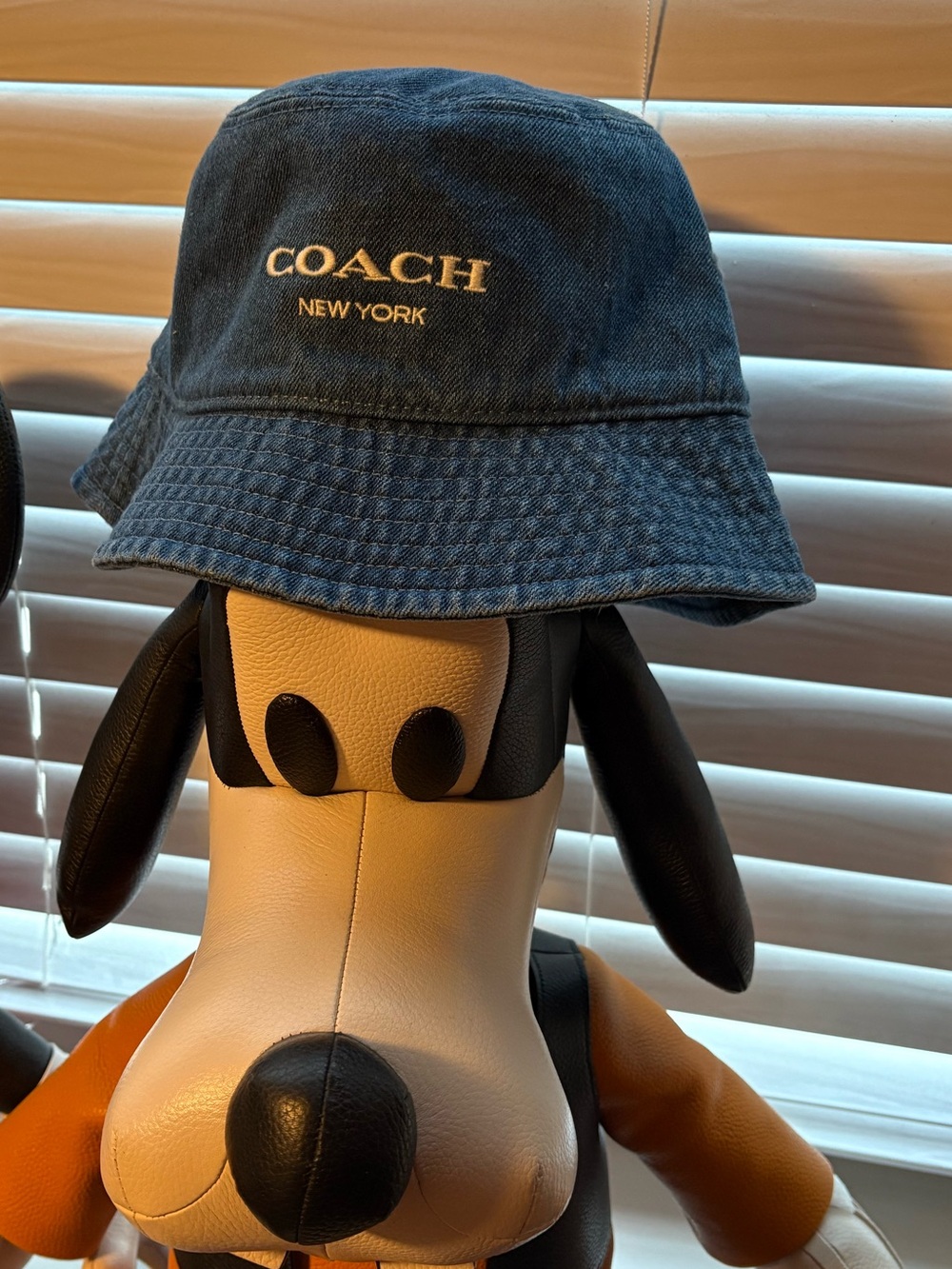 Coach New York Navy Blue Denim Bucket Hat